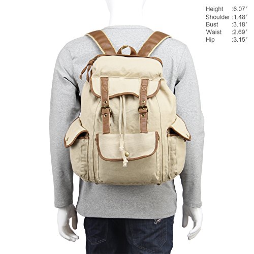 Veevan Vintage Schule Segeltuch Rucksack - 6