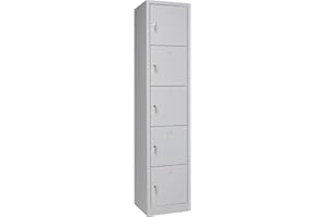 furni24 Schließfachschrank Schließfach Wertfachschrank Personalschrank Wertfach Spind 190 cm x 40 cm x 45 cm grau RAL 7035 **fertig montiert** Verschiedene Ausführungen