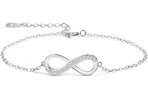 ZOOTING Bracciale da Donna in zirconi cubici 925 Gioielli in Argento Sterling per Donna Ragazza,Simbolo di Infinito bracciali Amore Infinito Braccialetto Regalo per Natale Compleanno di San Valentino