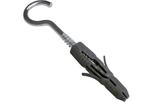 AERZETIX - C57511 - Lot de 20 Chevilles universelles Ø10x50 mm en Plastique + 20 Crochets à Suspension/Piton à Visser Ø6x55 mm en Acier - pour béton Brique Pleine parping maçonnerie