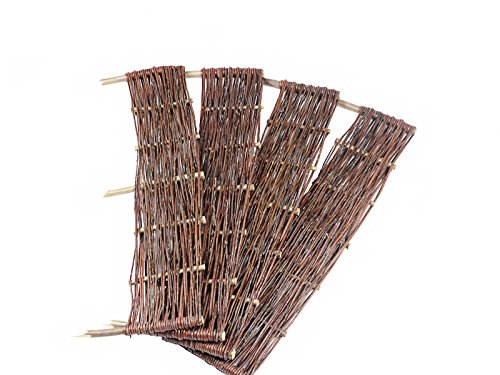 Beeteinfassung Weide 20 x 120 cm 10er Set -Weiden Steckzaun als Beetumrandung oder Gartenabgrenzung - 3