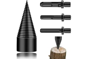 SPRIEßEN Drill Cone Wood Splitter 50 Mm, Wood Splitter Screw Cone, Wood Splitter Drill, Firewood Splitter Drill With 3 Drill Handles, Wood Splitter Drill, Wood Splitter Drill Screw Cone