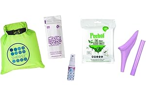 SHEWEE Flexi Travel Pack - Includes Reusable Pee Funnel, Peebol Pocket Sized Toilet, Hand Sanitiser and Dry Bag