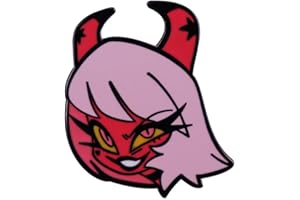 MayDee Helluva Boss Brooch Anime Figure Verosika Cosplay Accessories Broche Helluva Boss Verosika Cartoon Metal Badge for Clothes Backpack Decoration