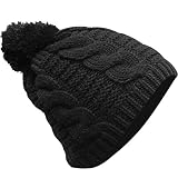 Topro Pom-Pom Cable-knit Fold Up Beanie Warm Hat Unisex
