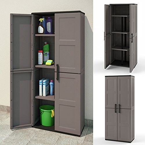 Kunststoffschrank Besenschrank Putzmittel Schrank Kunststoff 163×68 cm Grau - 2