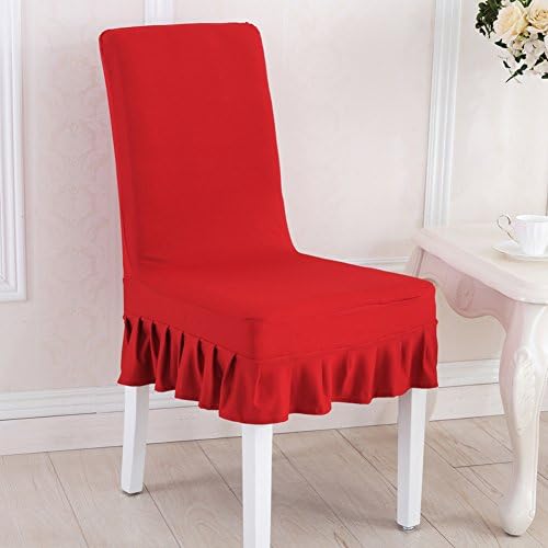 Pure color skirt hotel seat cover One-piece spandex chair covers Computer desk stool cover Dining room chair covers-J