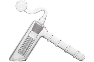 RORA 18.8mm Mini Water Glass Bongs 6 Arms Tree Hammer Shape Handmade Small Bong with S Bowl Small Pipe (Clear)