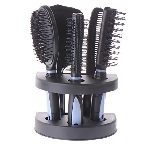 1 Set/6pcs Professional Salon Style Hairdressing Hair Care Brushes Barbers Comb with Holder