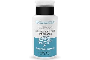 LA ROSA PRODUCTOS PROFESIONALES LaRosa CLEANER Sgrassante Unghie in flacone con pompa 190ml - Soluzione Sgrassante per UV/Gel - Preparatore Unghie per Smalti, Gel, Ibridi - NAIL PREP & GEL WIPE - IPA Cleaner