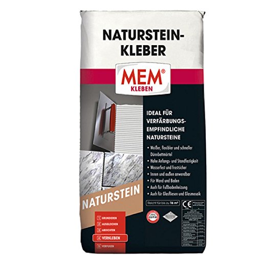 Preisvergleich Produktbild MEM Naturstein-Kleber 25 kg - Innen und außen, wasserfest und frostsic