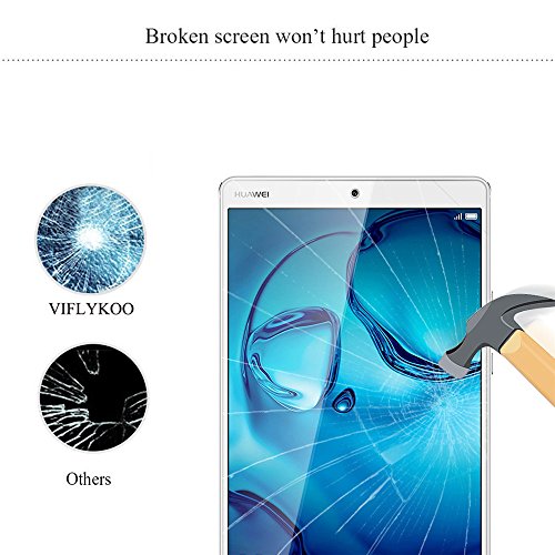 Viflykoo Huawei MediaPad M3 Panzerglas Schutzfolie, Härtegrad 9H 2.5D superdünn kratzfest HD Klar Ballistic gehärtetem Glas Displayschutzfolie für Huawei MediaPad M3 - 4
