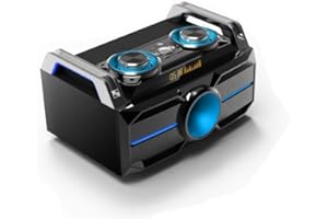 Ibiza - SPLBOX100 - Système de son portable tout-en-1 de 100W avec LEDs sur les haut-parleurs - Bluetooth, USB, SD, FM et LINE-IN - Noir