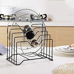 Organisateur de cuisine en métal pour ranger couvercles de casseroles, planches à découper et support d'ustensiles