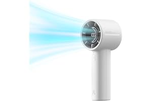 JISULIFE Handventilator Mini, 5000 mAh Handventilator Akku Aufladbar, Kühlung bis zu 28 Stunden, 5 Geschwindigkeiten, Starker Wind, Ventilator Klein für Reisen, Outdoor, Camping, Strand, Makeup (Grau)