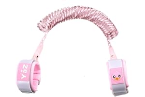 Eidyer Anti Lost Safety Wrist Link Belt, Children Harness Belt Safety Adjustable 1.5M/4.92ft Baby Toddler Reins Safety Strap Leash Walking Hand Belt Elastic Wire Rope Fluorescent and Security Lock