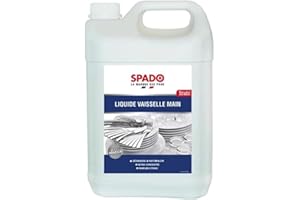TOPMAIN SPADO- Liquide vaiselle cuisine - Nettoie, dégraisse et désincruste - Fait briller - Elimine tâches et odeurs - Parfum citron - 5L - Fabrication française