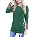 Produktbild YOUBan Damen Bluse Frauen Festes Hemd Langarm Knopf Bluse Lässige O Neck Tops Übergröße Kapuzenpullover Outdoorbekleidung Oberteile