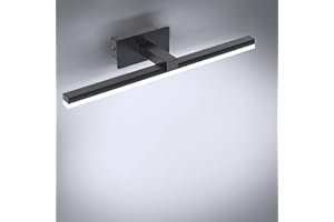 Kimjo Lampada da Specchio LED per Bagno 9W, IP44 Luce Specchio bagno, 6000K Bianco Freddo 720LM Lampada Armadio Applique Bagno, 40CM Luce per Trucco, AC100-240V Lampada Specchio Bagno
