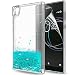 Produktbild LeYi Hülle Sony Xperia L1 Glitzer Handyhülle mit HD Folie Schutzfolie,Cover TPU Bumper Silikon Flüssigkeit Treibsand Clear Schutzhülle für Case Sony Xperia L1 Handy Hüllen ZX Turquoise