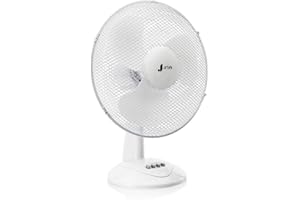 JriA Ventilator mit Schwenkfunktion Tragbarer Leiser Tischventilator 30 cm, mit 3 Geschwindigkeiten Oszillierend, 90°, Kühlung im Heißen Sommer, Tischventilator (12 Zoll, weiß)