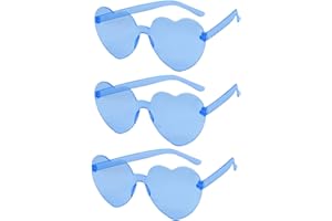 Jxuane 3 Pack Heart Shaped Sunglasses Ladies FashionRimless SunglassesVintage Love Heart Sunglasses for Blue Eyewear Shopping BeachOutdoor Party