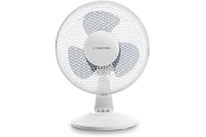 ‎TROTEC TROTEC Tischventilator TVE 10 – 25 Watt, oszillierend 80°, 2 Stufen, Ø 23 cm, sehr leise, weiß