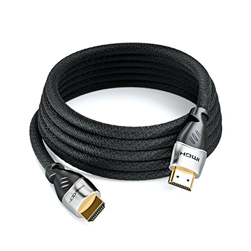 deleyCON 3m Premium HDMI Nylon Kabel – HDMI 2.0/1.4 kompatibel – UHD / 4K / HDR / 3D / 1080p / 2160p – High Speed mit Ethernet – Metallstecker - 4