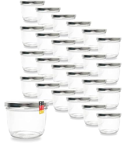 Flaschenland - 48 inmaakpotten 250 ml met twist-off-deksel 58 cm, luchtdichte jampotten, voorraadpotten om in te maken, inblikken en te bewaren, geschikt voor levensmiddelen, BPA-vrij, Made in Germany