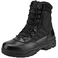 NORTIV 8 Men's Army Boots Side Zipper Lace Up Outdoor Motorcycle Combat Bootie Lace Up Army Tactical Combat Boots, BLACK Size 12 Wide UK