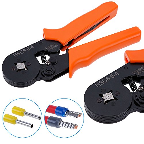 Rovtop Crimper Zange Set Crimpwerkzeuge Ferrule Crimper mit 816pcs 0,25-6mm² Selbstverstellbare Kabelschuhe Ratsche Draht Kupfer Isolierte Cord Pin End Crimp Terminal - 4