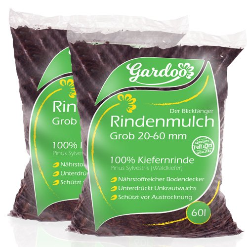 PALIGO Rindenmulch Mulch Garten Dekor Pinus Natur Wald Kiefer Grob 20-60mm 70l x 36 Sack (2.520l / 1 Palette) inkl. Versand - 4