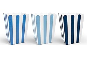 PARTYDECO 6 Boîtes à popcorn bleues