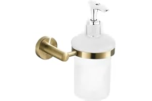 Housler® Brushed Brass Round Bathroom Accessories (Gold) (R.BB.LIQUID SP.DISP)