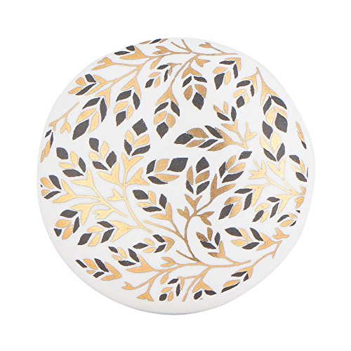 Set of 12 Gold Leaf Knobs - Ornate Cabinet Pull Handles for Cabinets, Dressers and Drawers - Hand Painted Knobs for Bathroom, Bedroom, Kitchen, and Living Room Cabinetry by Artisanal Creations