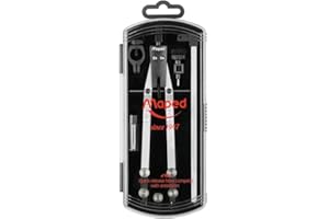 Maped - Coffret Compas Technique à Réglage Rapide et Micrométrique 160mm - 4 Pièces 1947 N°421 - Étui Mine de Rechange 2mm - Adaptateur Stylo/Crayon - Ecrou de Rechange 178102 Noir