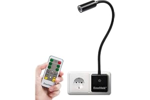 ENUOTEK Luce Notturna a Muro da Parete Comodino Faretto a LED Dimmerabile con Spina e Telecomando Senza Fili 3W 280Lm Luce Neutra 4000K Spina di Alimentazione Europea 1X Lampada e 1X Telecomando