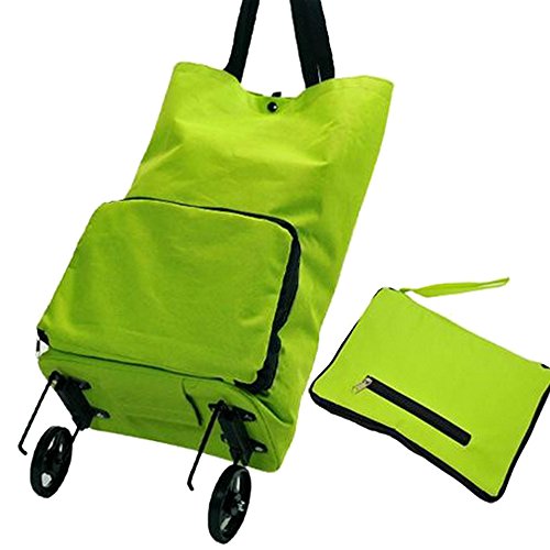 Gosear Große Kapazität Portable Zusammenklappbar Faltbare Falten Auf Rädern Einkaufen Cartbag Ins Rollen Reisetasche - 5