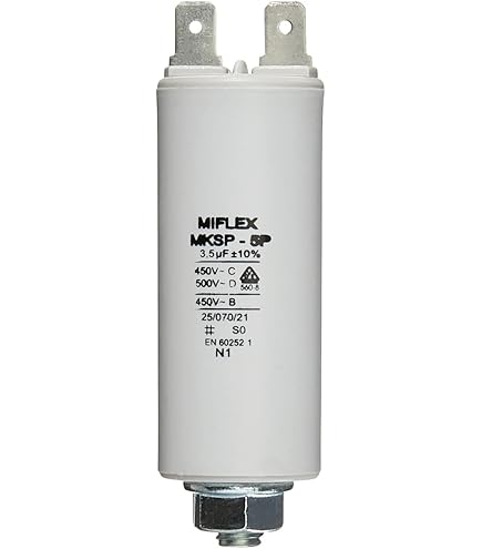 Lumonic startcondensator 416.17.27 B [incl. stekker 6,3x0,8mm] | motorcondensator 2µF 450V 25x49mm I condensator in geïsoleerde kunststof behuizing
