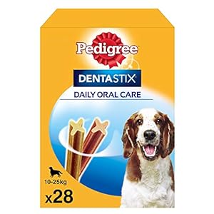 Pedigree Pack de 28 Dentastix de uso diario para la limpieza dental de perros grandes (Pack de 4)