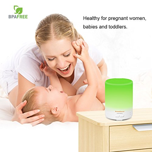 InnoGear 300ml Aroma Diffuser ätherisches Öl Diffusor tragbarer Ultraschall Aromatherapie Diffusoren mit Farbe LED Lichter ändern und wasserlose Auto Abschaltung Funktion - 2