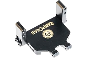 RampCrab Servo Mount Bracket for SCX24 AX24, Adjustable Servo Mount Bracket, 1/24 RC Car Steering Servo Mount for Axial SCX24 Bronco Deadbolt JLU Gladiator C10 Upgrade Parts, Brass, Black