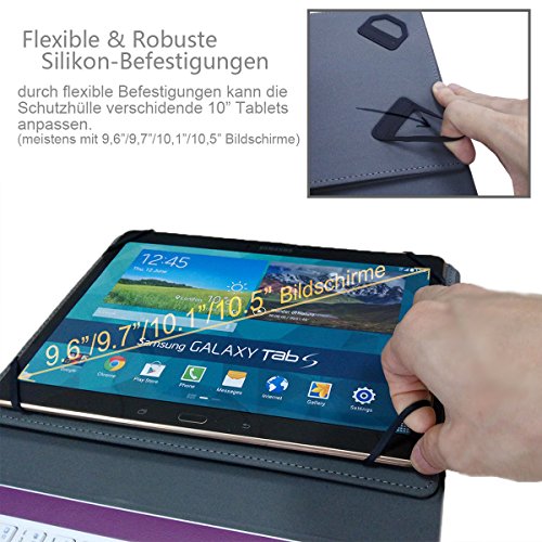 Bluethooth Tastatur, QWERTZ Deutsche Tastatur mit Touchpad, CoastaCloud Deutsch Bluetooth Tastatur Hülle mit Touchpad universal Für alle Windows / Android OS Tablet PC / Galaxy Tabs und Mobil mit 9-10.6 Zoll (Geeignete Tablettengröße : Min 15x24cm Max18x26cm)Rot - 4