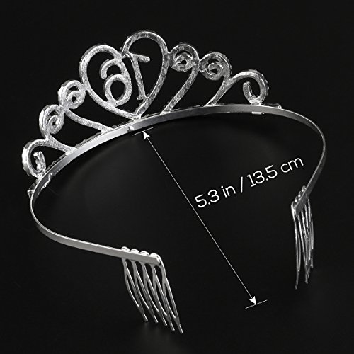 Pixnor 16. Geburtstag Tiara Kristall Prinzessin Crown - 4