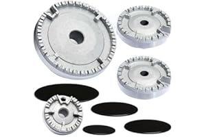 FIENOW Raucilpy Herdhut Set, Verbesserter Herddeckel Brennerkrone für Backofen Gasherd, Robuste Flammenkappe für Eine Optimierte Kocherfahrung und Größere Lebensdauer