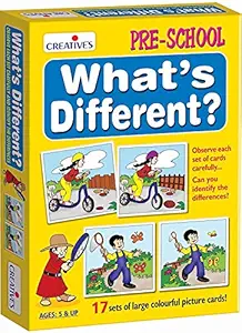 Creatives Pre School Whats Different Cards (Multi-Color, 34 Pieces)