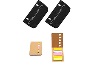 TPZORJX 2 Stück Taschenlocher mit 2 Stück Haftnotizen, Mini-Taschenlocher für Etikettenbindung, Aktenlocher, Locher für Schule, Büro und Zuhause (Schwarz)