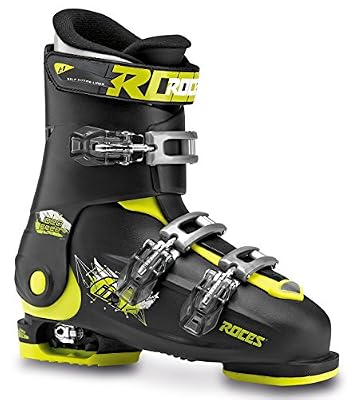Roces Chaussures de ski pour enfant, taille ajustable Noir Black-Lime 36/40