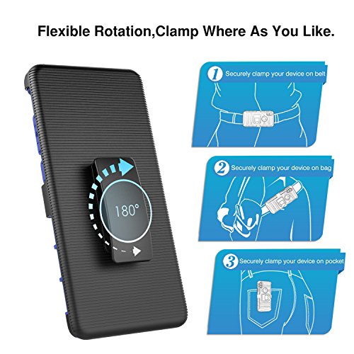 MoKo Funda Samsung Galaxy Note 8 - Holster Funda con Soporte y Girable Clip  Heavy Duty  Robusto Resistente a la ca  da Funda Case para Samsung Galaxy Note 8  2017   Azul