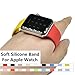 Produktbild BlingBox Colorful Soft Silikon Ersatz Sport Band für Apple Watch Series1 2 3 Handgelenk Armband Strap für 38 mm SM – Schwarz, Silikon, Orange, 42mm ml